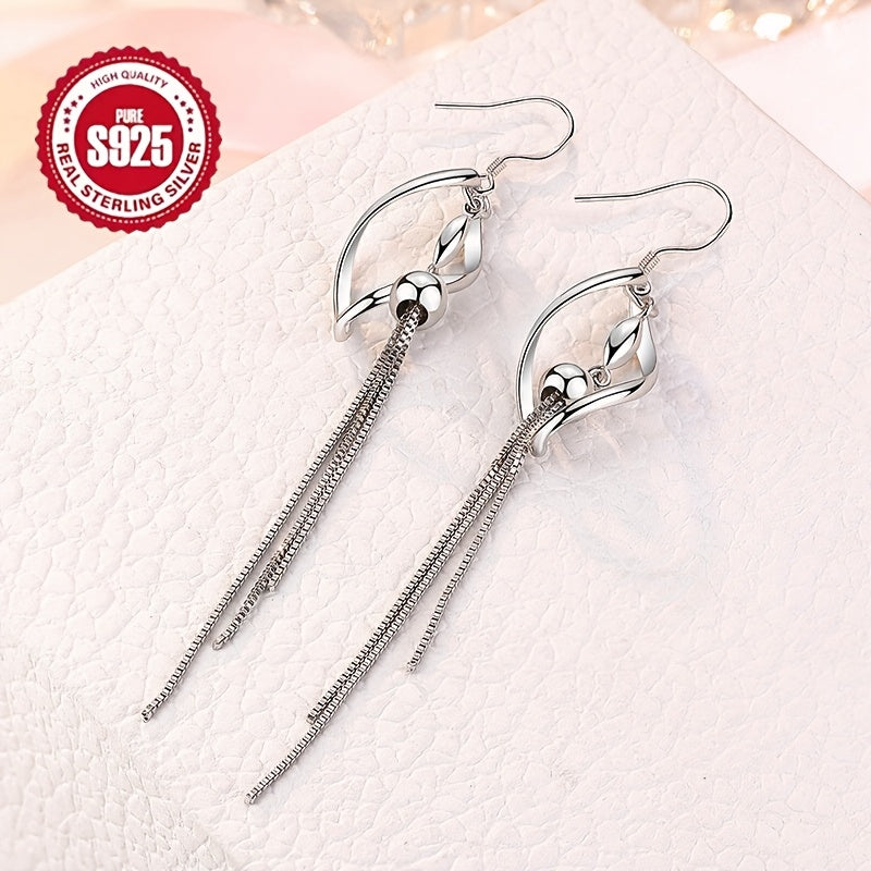 These 925 Silver Tassel Earrings are hypoallergenic and perfect for adorning your earlobes. The twisted design and tassel bead detail give these earrings a long and trendy look, making them ideal for hip hop enthusiasts. They make a great gift for