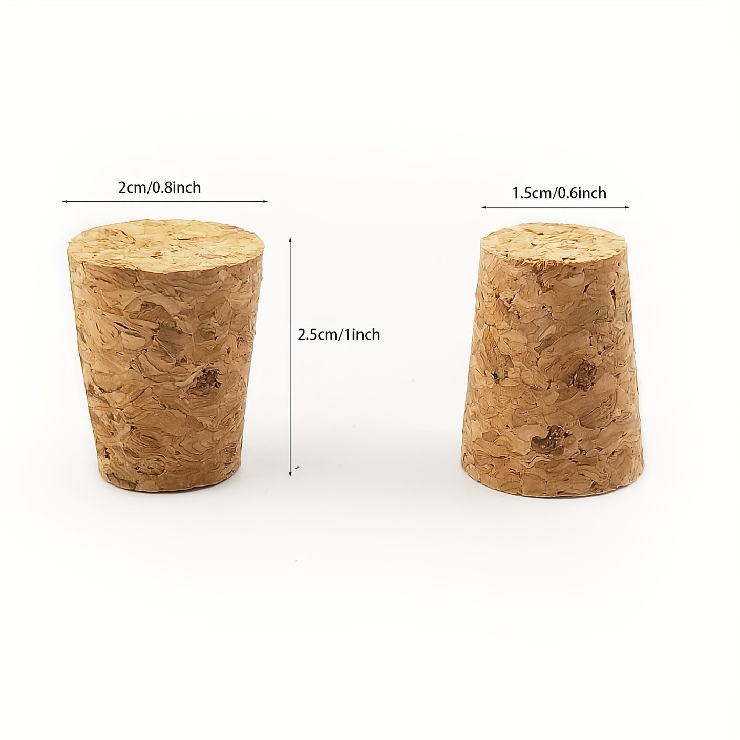 Fifty premium tapered cork plugs for wine and beer bottles, ideal for bar, home, or restaurant crafts projects.