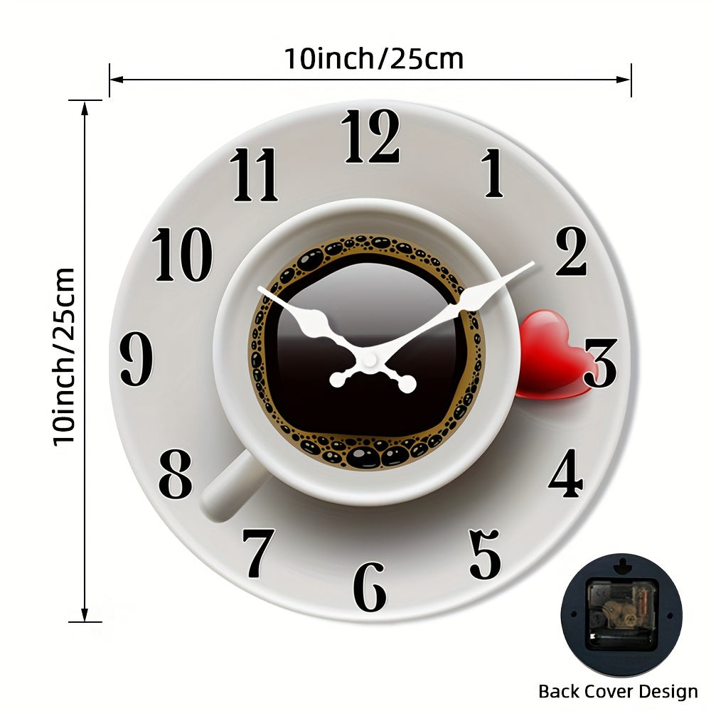 Chic 10/12" Wooden Wall Clock - Non-ticking, easy-to-read circular design for multiple rooms, battery not included. Small size for living room.