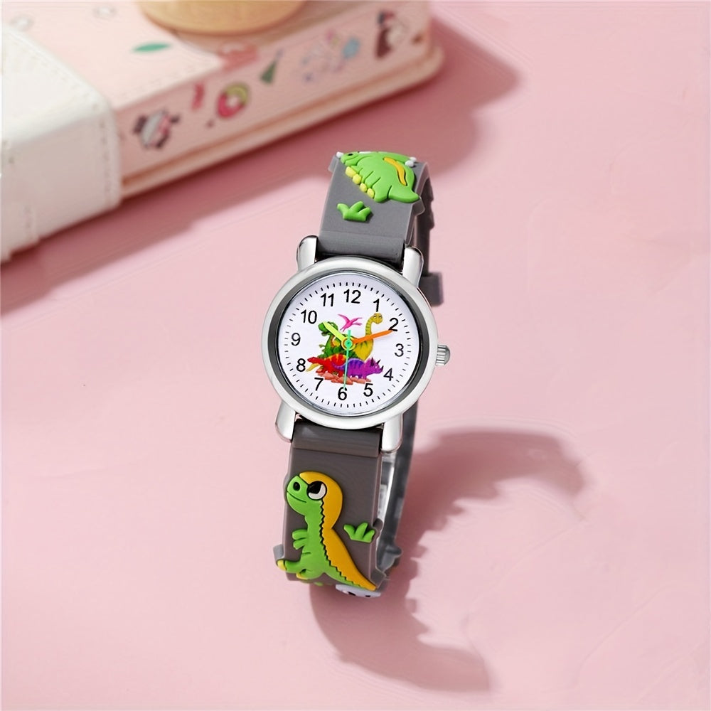 Kids' Dinosaur Quartz Watch - Fun Gift for Students, Battery-Powered