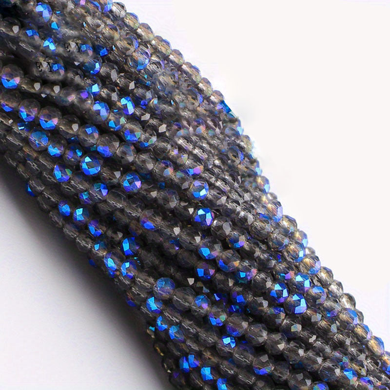 Set of 950/620 pieces of 2mm and 3mm Loose Spacer Faceted Faux Crystal Glass Beads for Making Bracelets and Jewelry