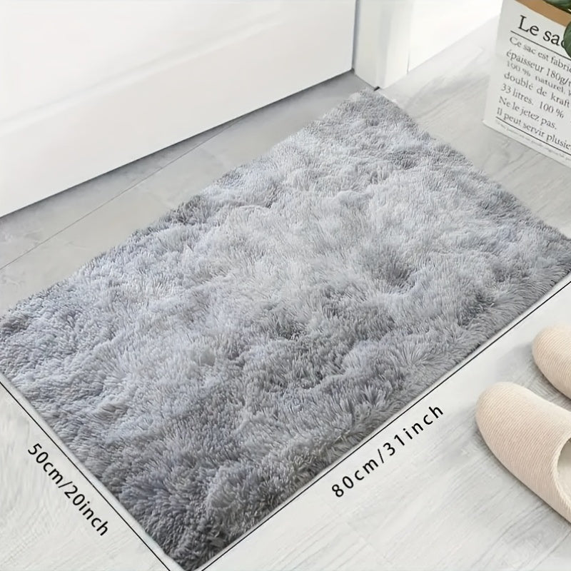 Soft shaggy area rug made of machine washable polyester fiber, featuring non-slip and stain-resistant properties. This cozy indoor carpet comes in a rectangle shape, covering less than 2.16m² and with a longest side under 1.8m. Perfect for living rooms