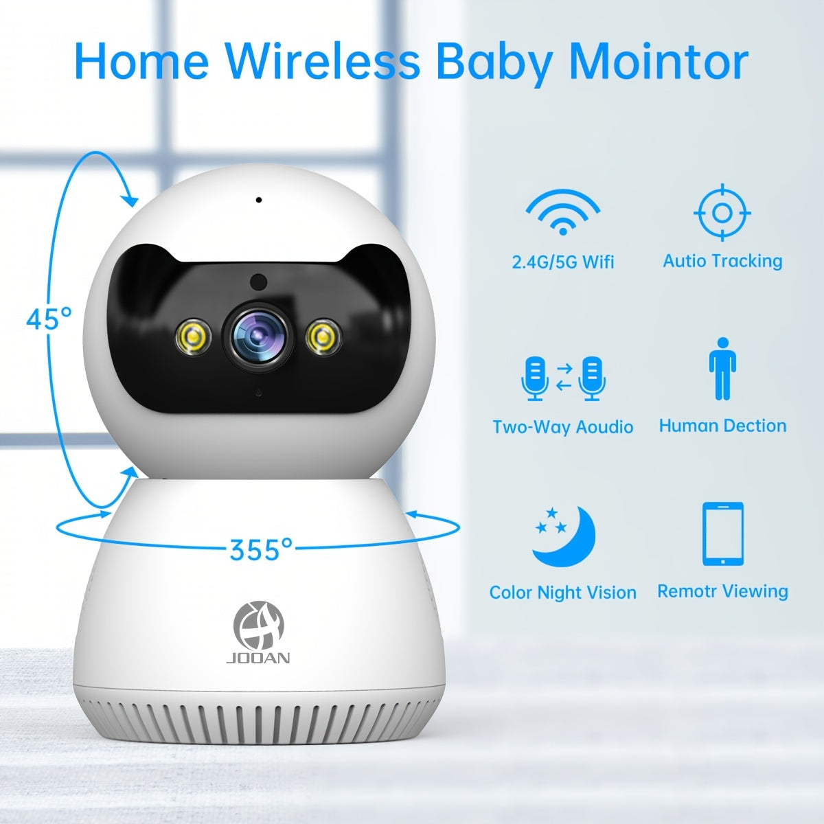 Advanced 1080P HD Security Camera featuring Automatic Tracking, Full Color Night Vision, and Two-Way Audio - Dual Band 5G WiFi IP Camera for Home Surveillance