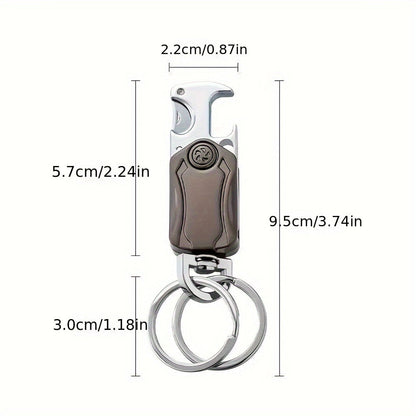 [Top Pick] Men's Multifunctional Keychain with Finger Gyro, Bottle Opener, Phone Holder - Great Gift for Dad, Husband, or Male Friend