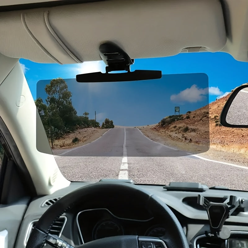 Universal car sun visor extension for all vehicles, provides anti-glare, UV protection and prevents snow blindness.