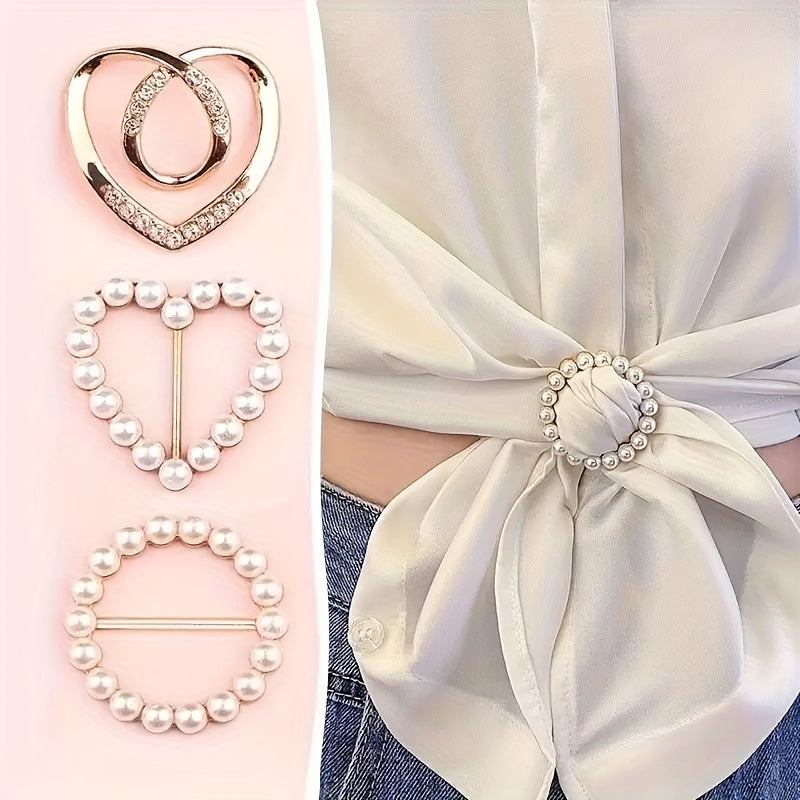 8 ta Elegant Alloy Brooch Pins to'plami, turli minimalist notekis shakllarda marvarid va rhinestone'lar bilan - kiyimlar va sharfalar uchun mukammal moda aksessuar.