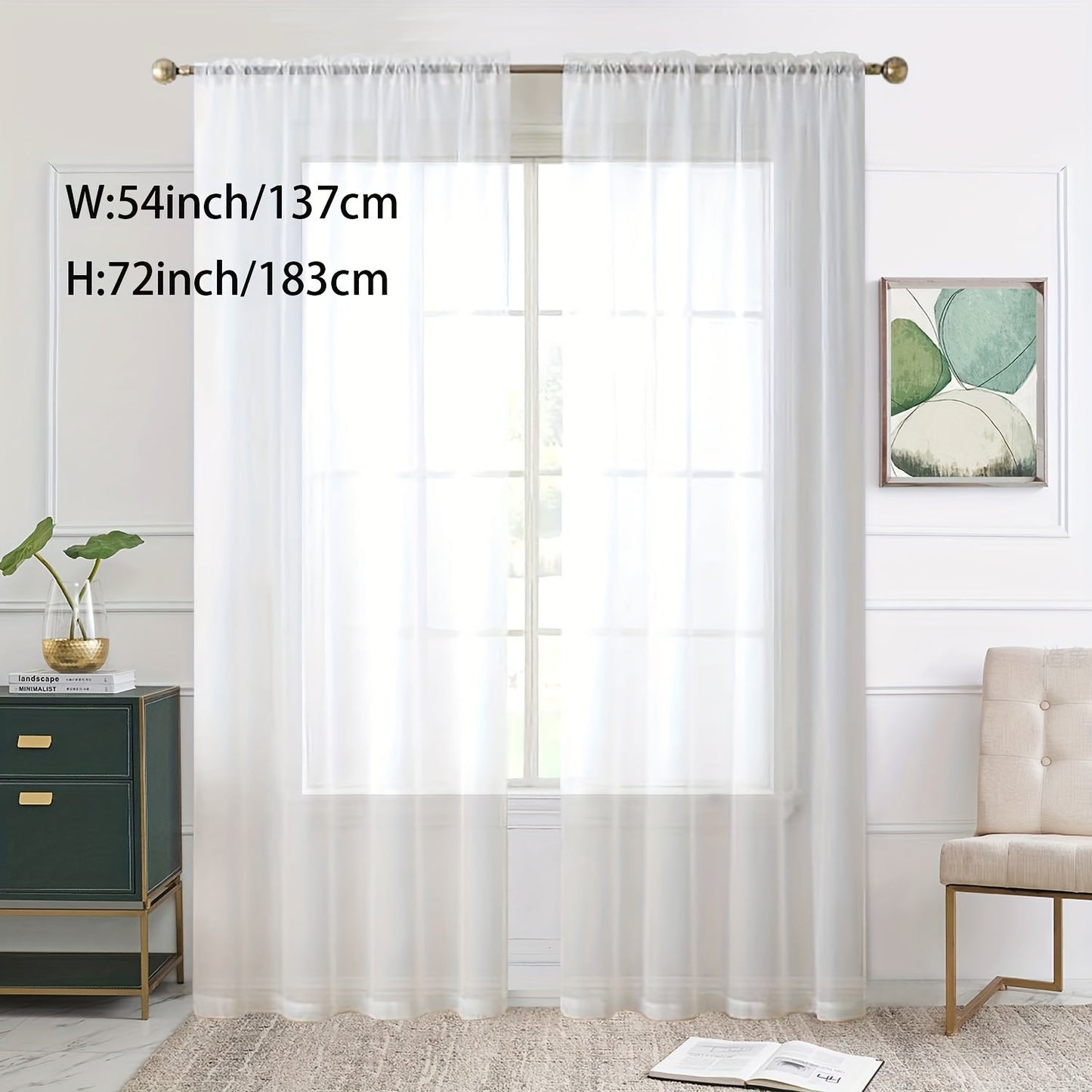 Add a touch of elegance to your kitchen, bedroom, or living room with this single panel sheer curtain. Perfect for letting in natural light while still providing privacy. Features a rod pocket design for easy hanging. Enhance your home decor with this