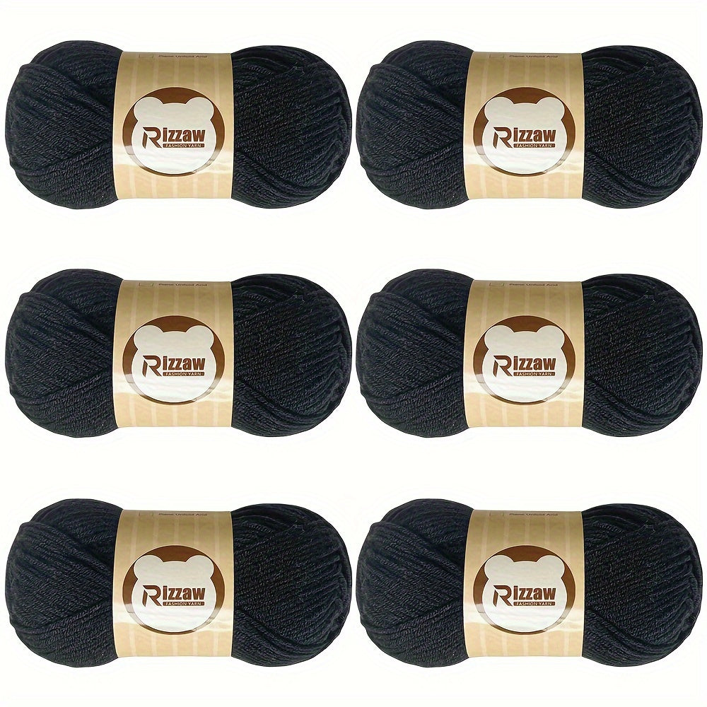 6 pieces of 50g soft yarn for beginners, suitable for crocheting clothes, blankets, DIY knitting, and handbags.