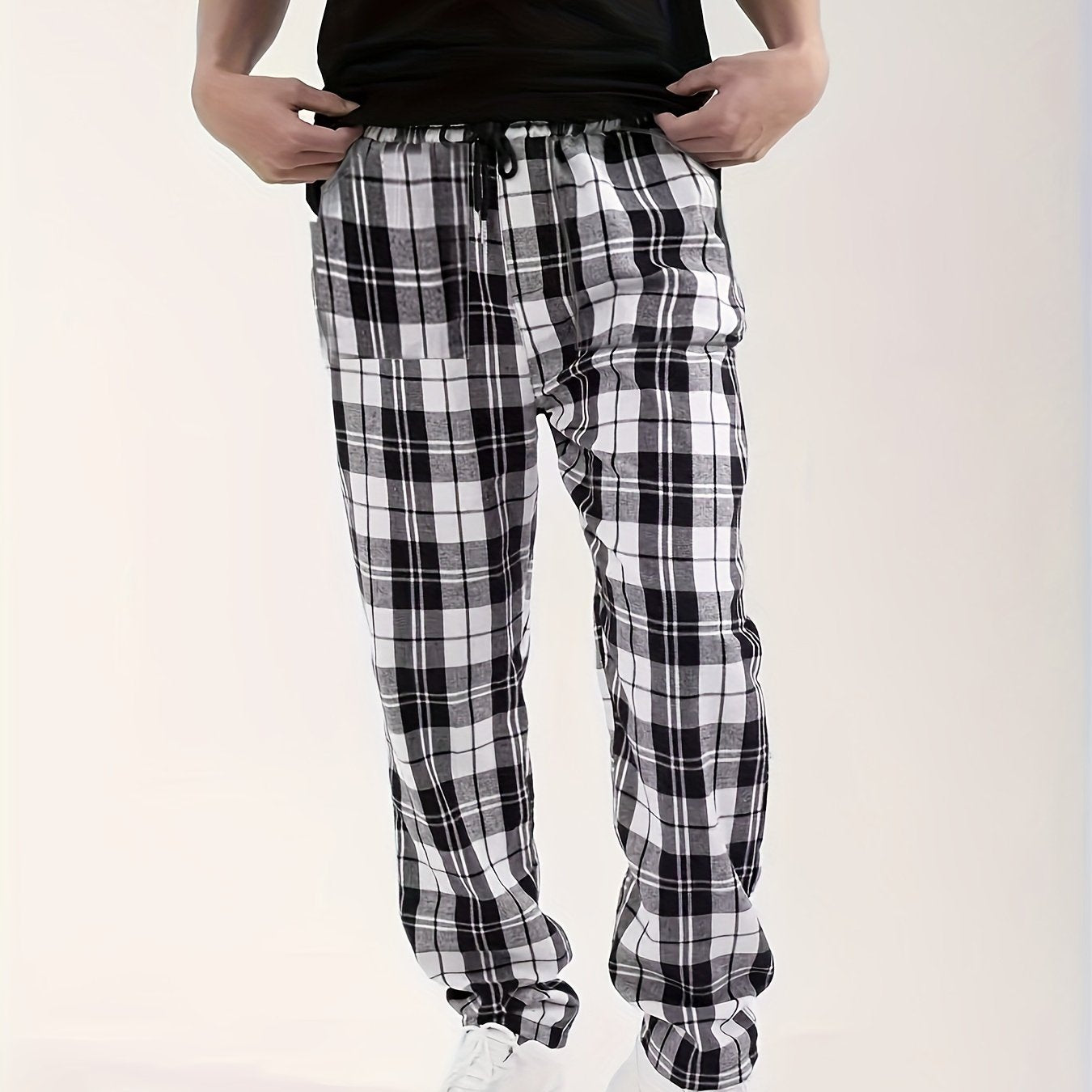 Men's Plaid Casual Home Pants