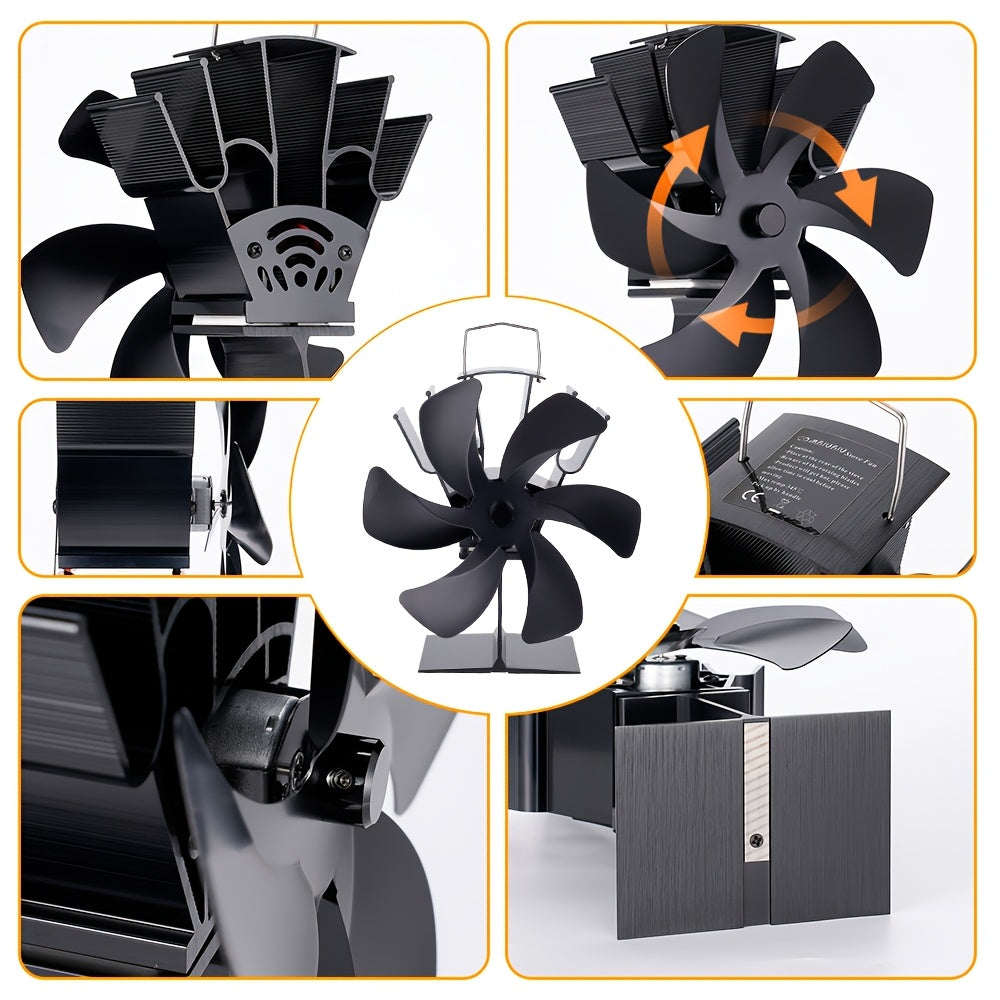 Six-Page Black Vertical Fireplace Fan