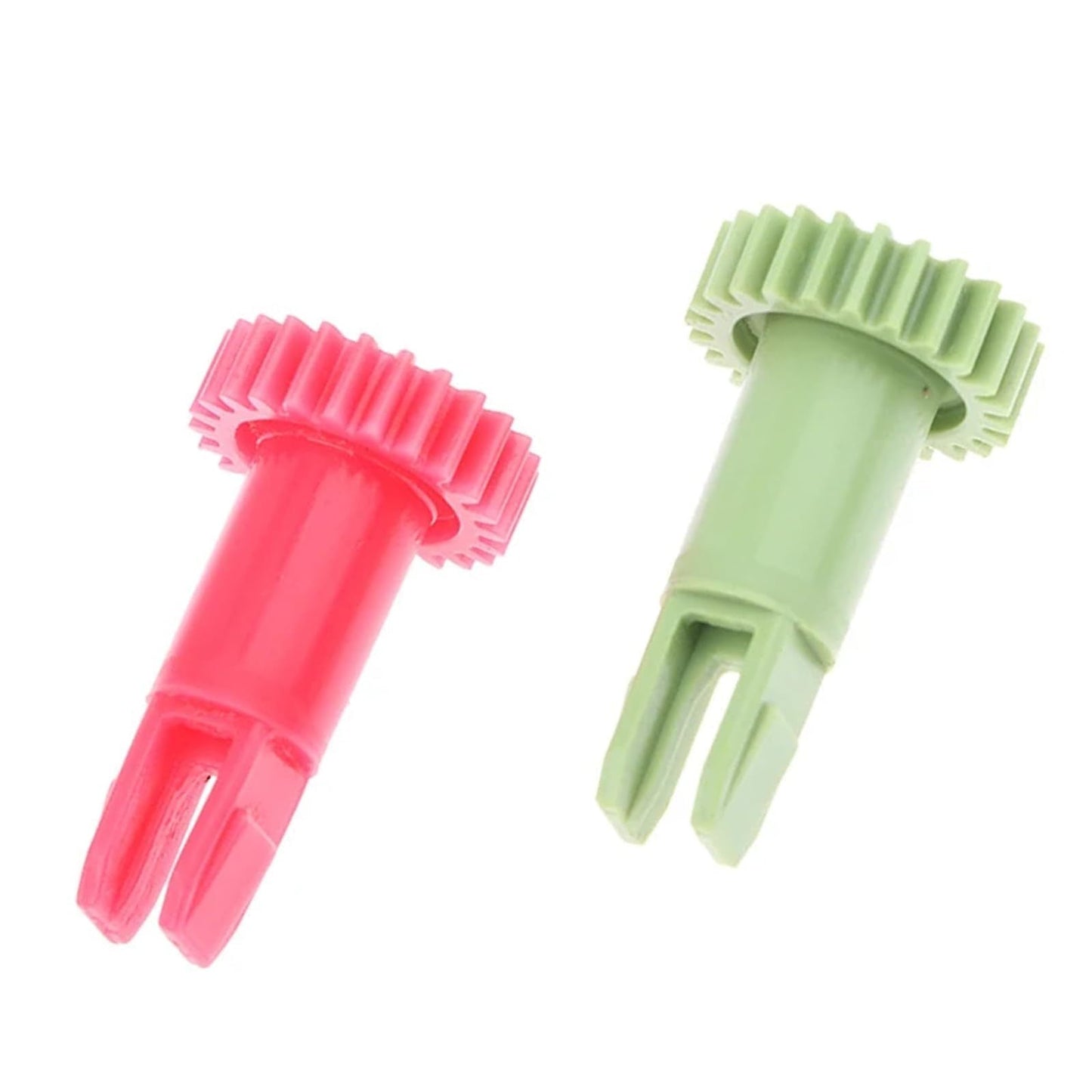 One pack of compatible motor gears for DEEBOT OZMO 950/920/N5/N8 T5/T9/T8 includes a plastic side brush motor gear, requiring no electricity. The pack includes 1 red gear and 1 green gear, suitable for use as a robot vacuum cleaner accessory.