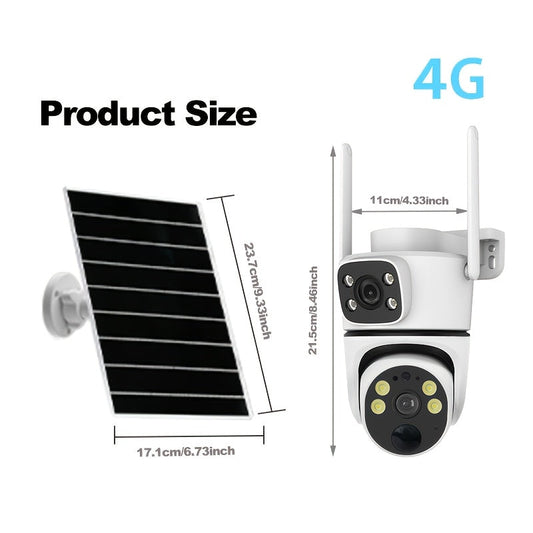 Solar-Powered Outdoor Security Camera by ANYAZHINENG with 4G Connectivity, 355° View, PIR Motion Detection, Two-Way Audio, Smart Tracking, and Alarms