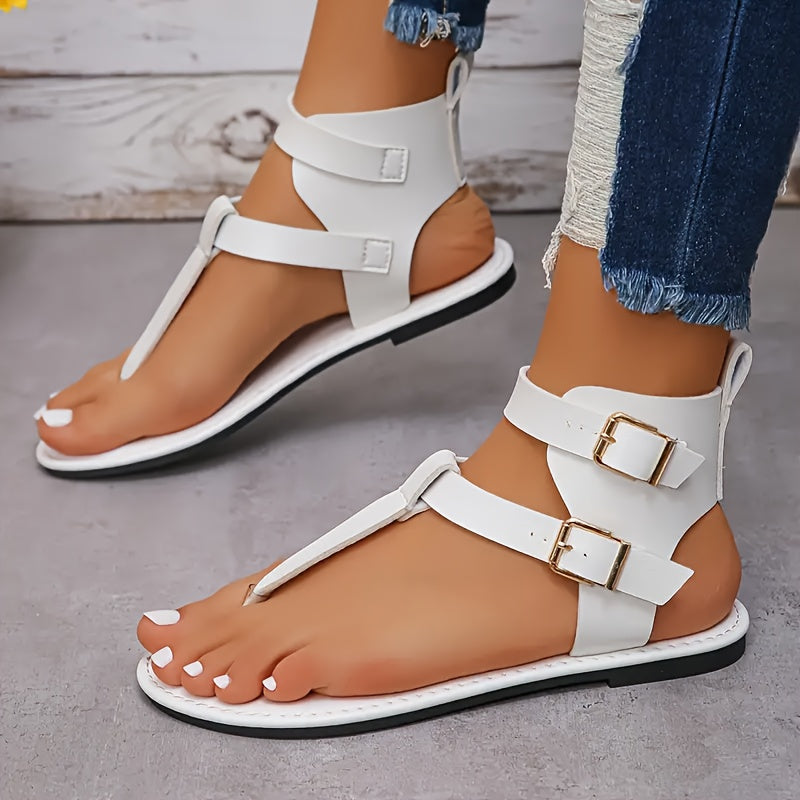 Stylish women's flat sandals with high-top design.