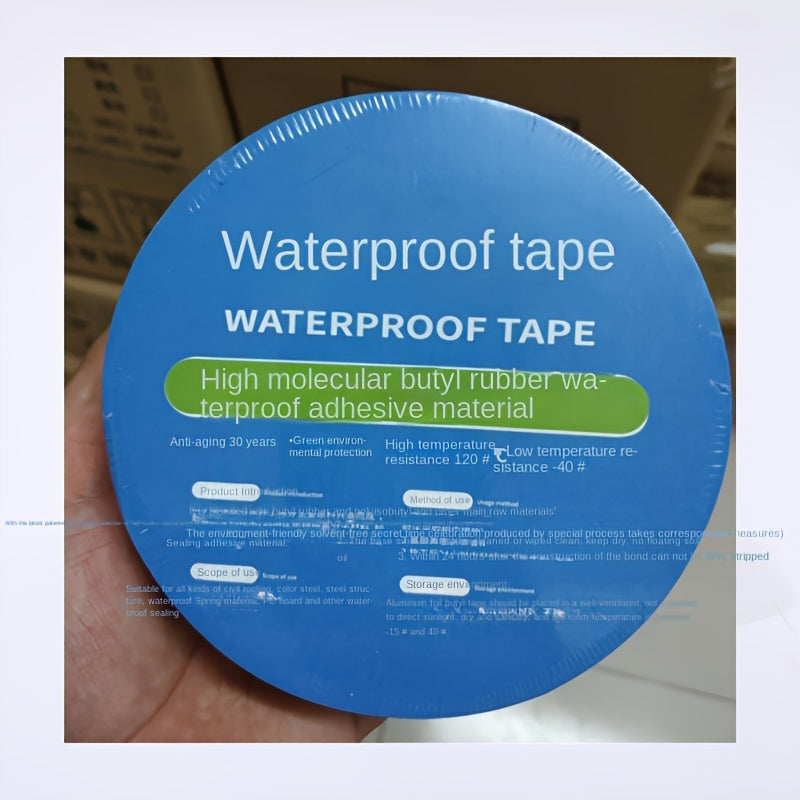 Waterproof Butyl Rubber Tape Caulk - 1pc 10cm x 5m Roll, for Roof Leak Repair and Piping Sealing.