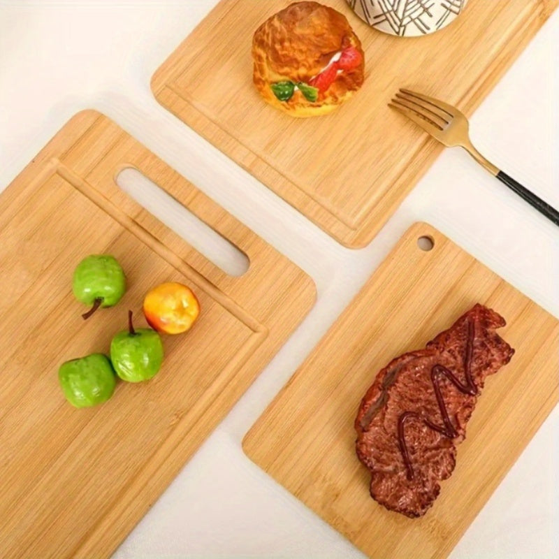 Bamboo Cutting Board with Multi-Functional Sink Handle, Double-Sided Solid Wood Design - Perfect Addition to Your Household Kitchen Supplies