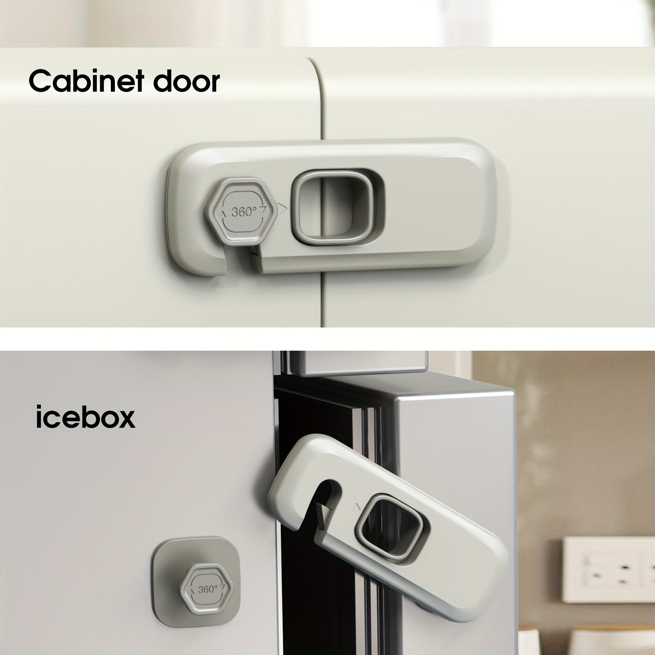 Set of 5 Child Safety Locks for Refrigerator, Cupboards & Drawers - Simple Installation Without Drilling, Non-Toxic PVC, Durable Adhesive - Ideal for Childproofing