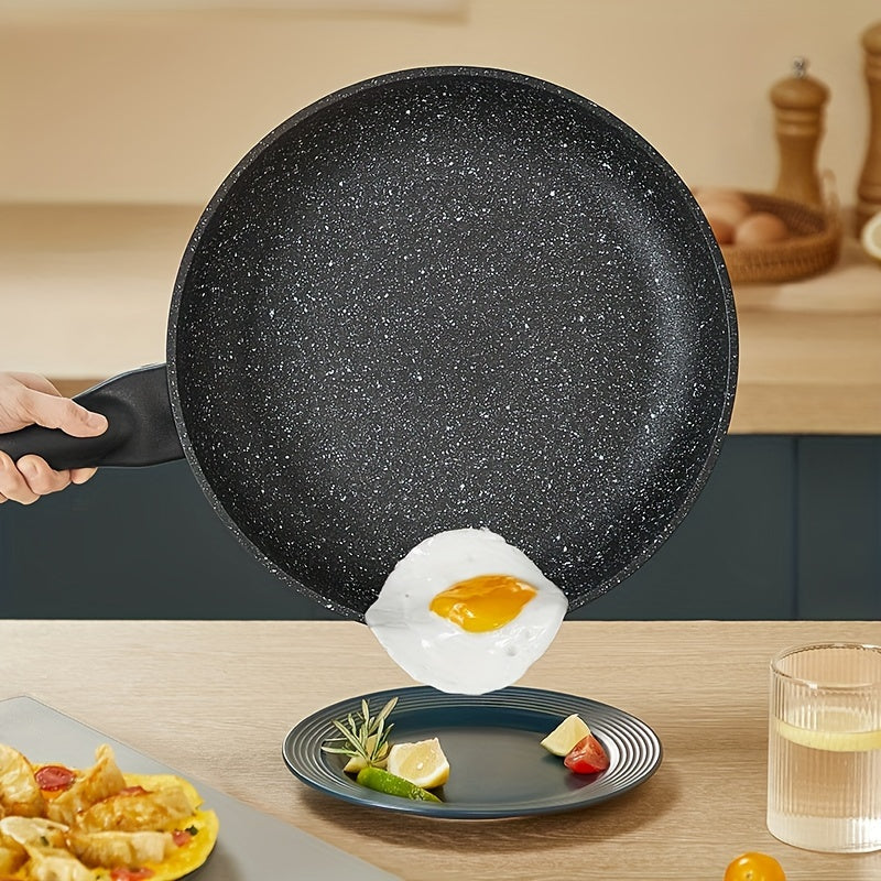 Choose from four different sizes of the COOKER KING Nonstick Frying Pan, all with a heat-resistant handle and PFOA-free coating. This pan is induction ready and compatible with all cooktops. Sizes available include 24.0cm, 25.4cm, 27.94cm, and 29.97cm.