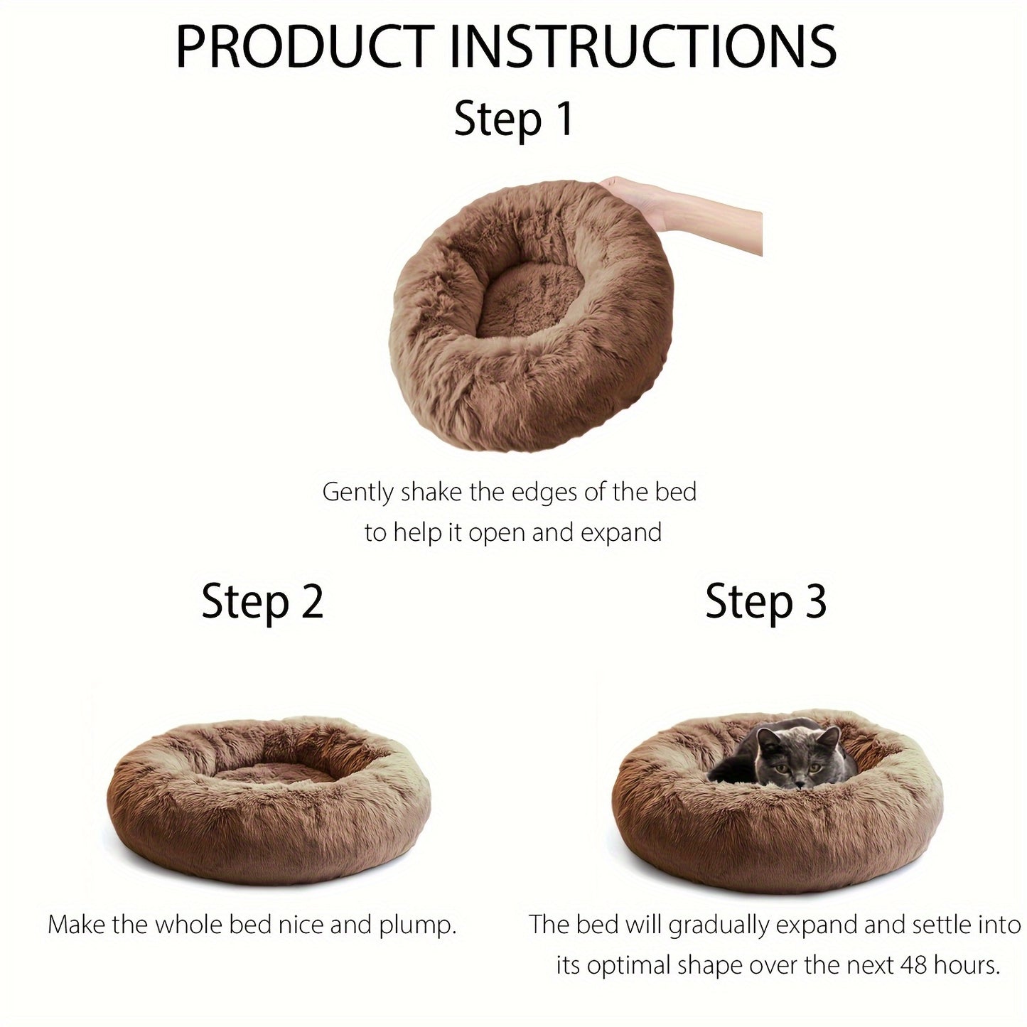 Cozy round pet bed for dogs, ideal for autumn and winter indoor sleeping.