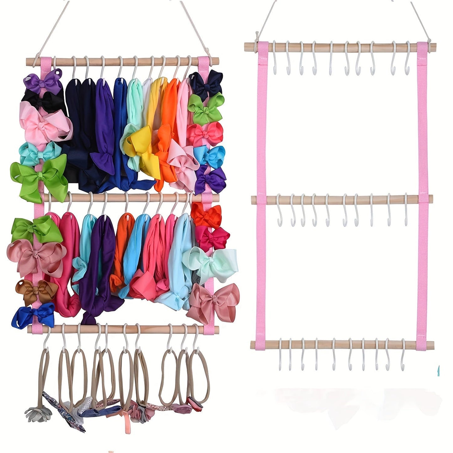 Organize your headbands in style with this Headband Holder, a decorative wall hanging storage rack that also makes a great Halloween or Christmas gift for the home.