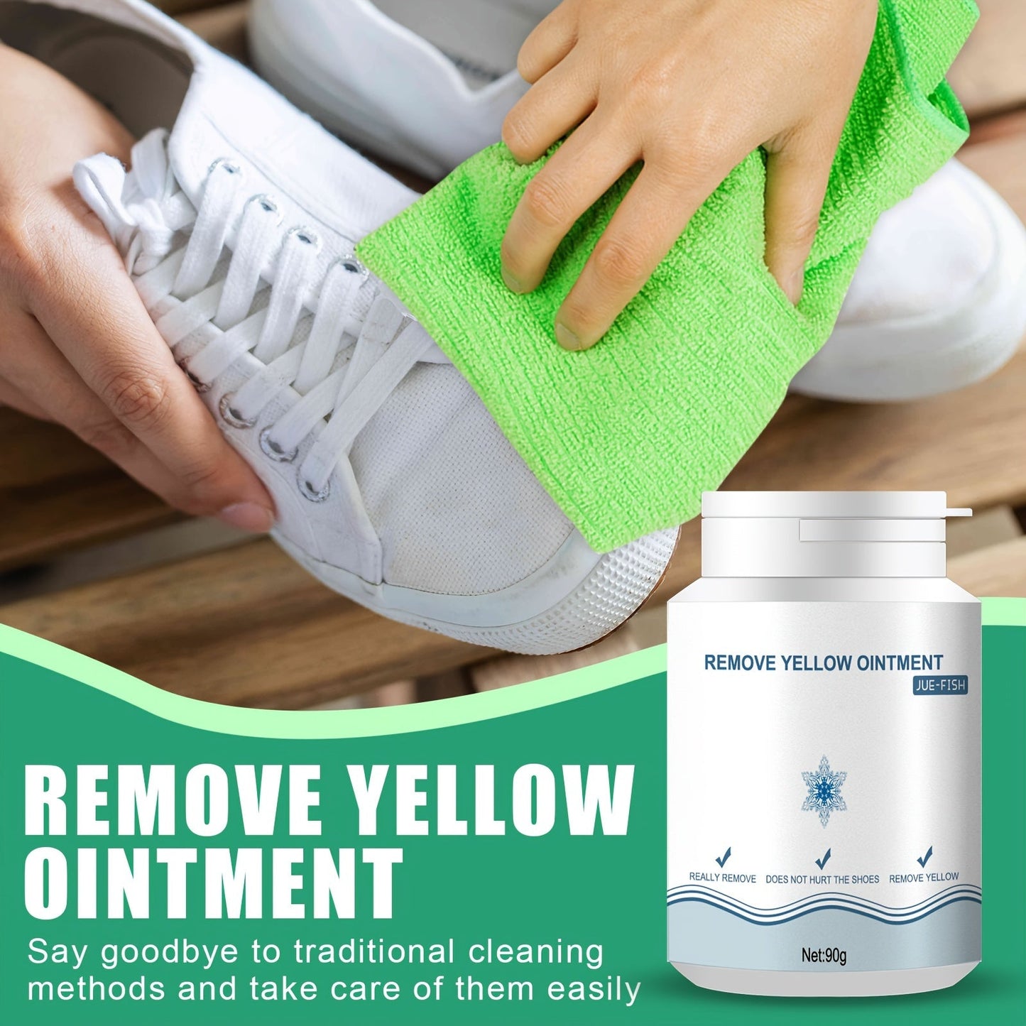 Gel Shoe Cleaner for White Sneakers and Canvas Shoes - Removes Stains and Yellowing without Water - Easy to Use and Portable