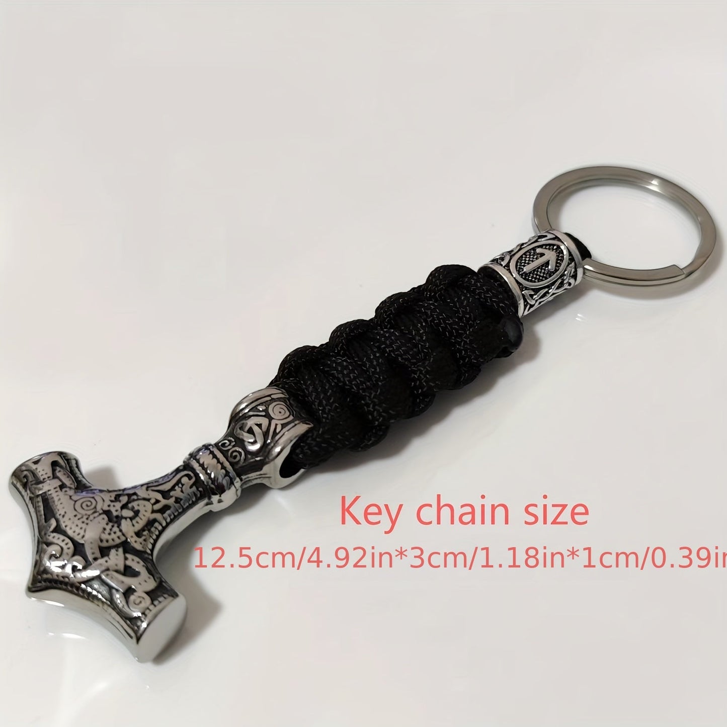 Handmade Viking Thor's Hammer Keychain, 1 piece