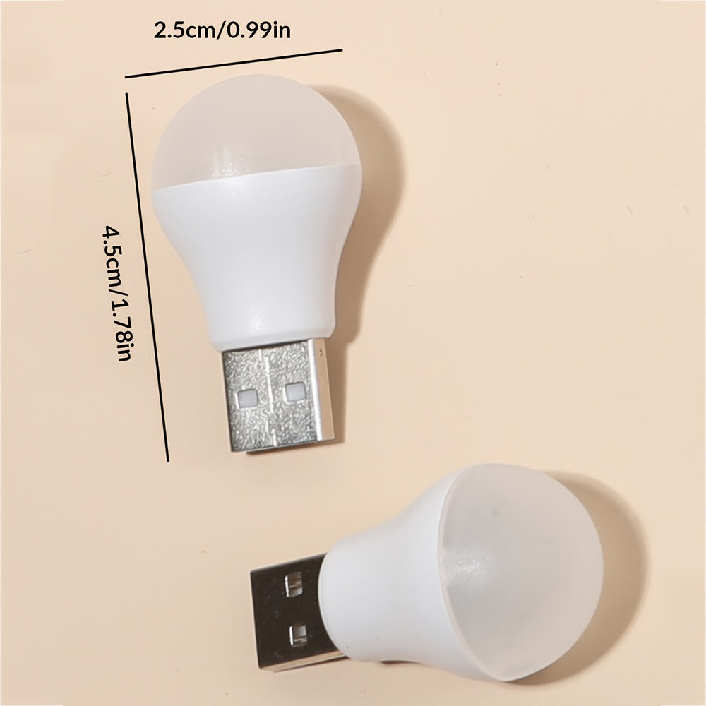 Mini USB power Night Light with Warm and White light for eye protection while reading, portable LED Night Lamp with auxiliary lighting. Available in 2/3/5/8/10pcs.