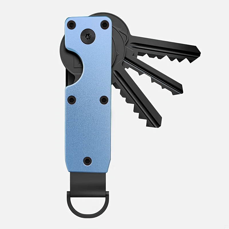 Minimalist Aluminum Keychain for Men: Durable Business Style Key Holder with Aluminum Alloy Construction - Holds 2-6 Keys