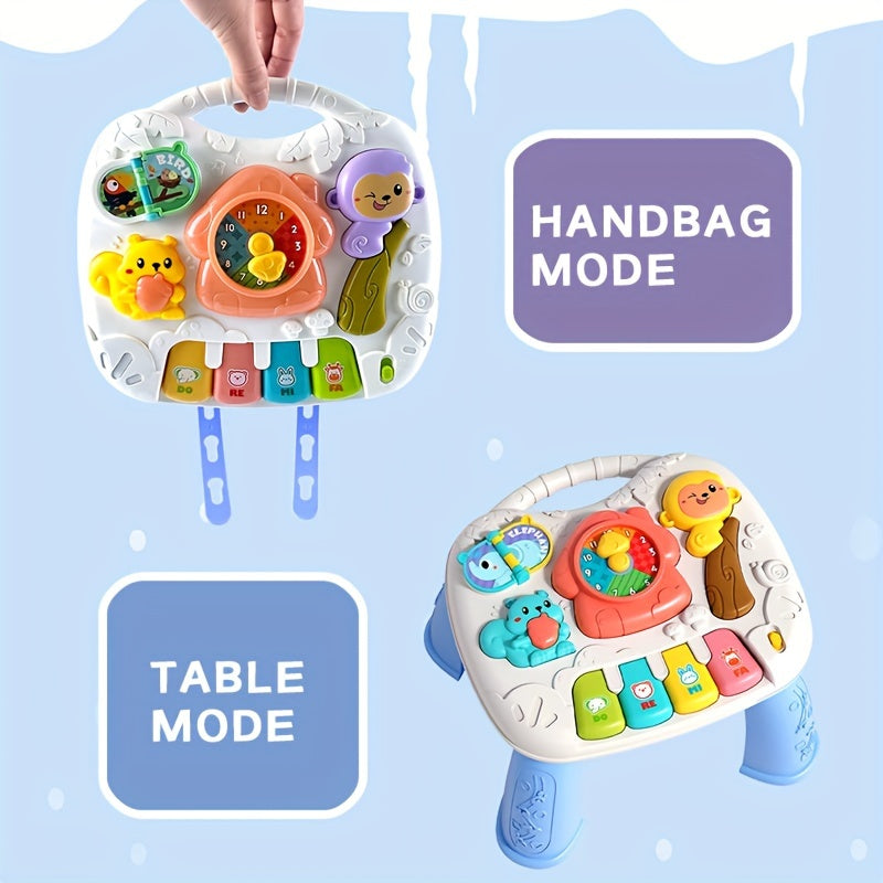 Interactive Toy Game Table for Infants and Toddlers Over 18 Months, Promoting Curiosity and Creativity with Music and Lights to Support Cognitive Development.