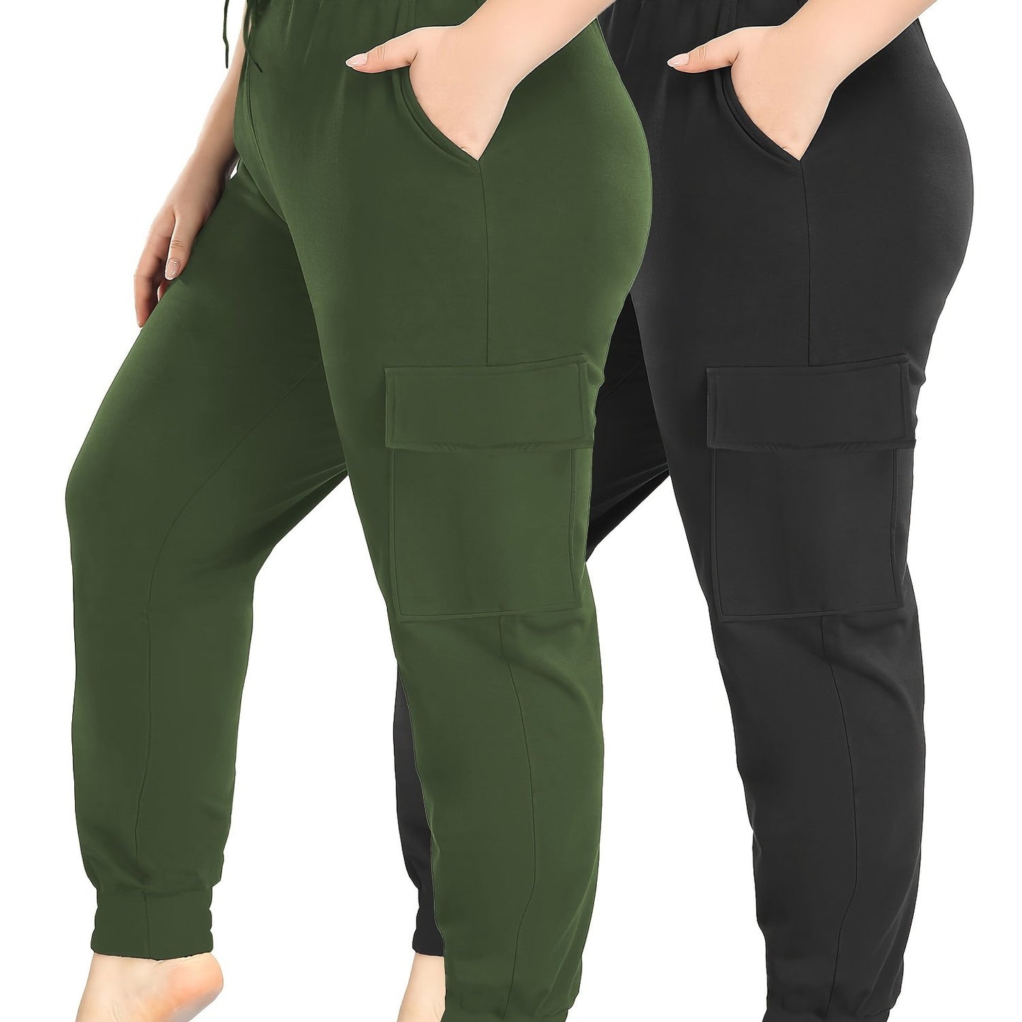 2 Plus Size Drawstring Pocket Work Pants from the New Spring/Summer Collection