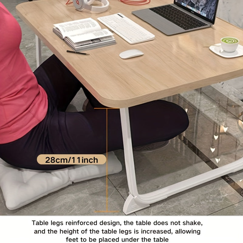 Durable Foldable Desk with Multi-Functional Features, 70x40x28cm/27.5x15.7x11inch, Space-Saving Wooden Table Ideal for Home Office, Bedroom, Living Room, or Bedside Use. No Power Needed, Made of High-Density Fiberboard.