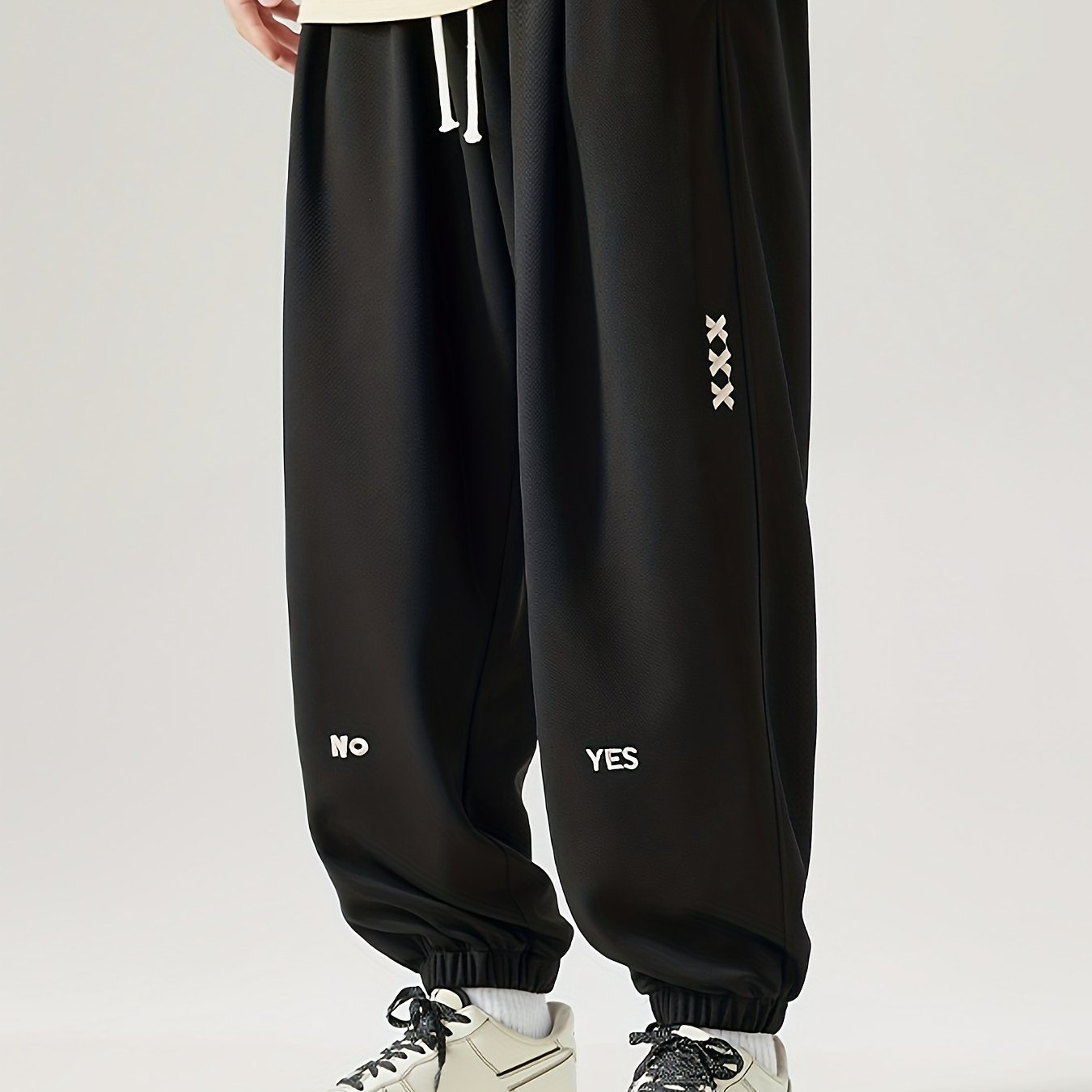 Men's new spring and autumn large jogger pants for casual, loose style, in plus sizes.