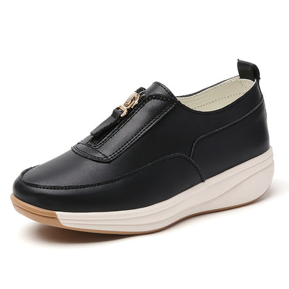 New women's casual flat shoes for spring and autumn, stylish driving shoes, height-increasing loafers.