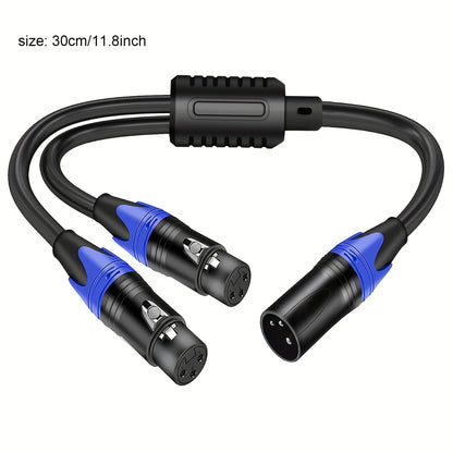 3pin XLR Female to Dual XLR Male Y-Splitter Cable for Stereo Mic with Balanced Audio.