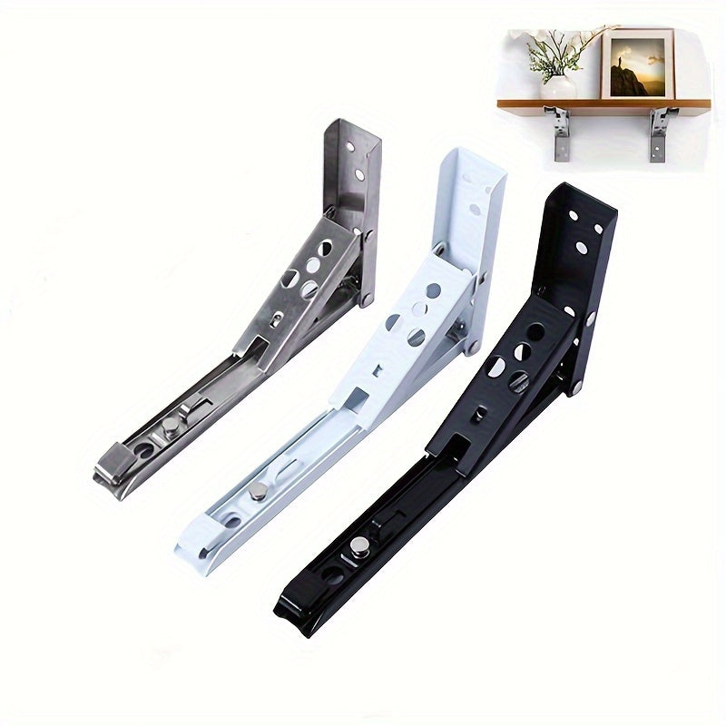 2pcs Heavy Duty Stainless Steel Folding Brackets for DIY Floating Shelves