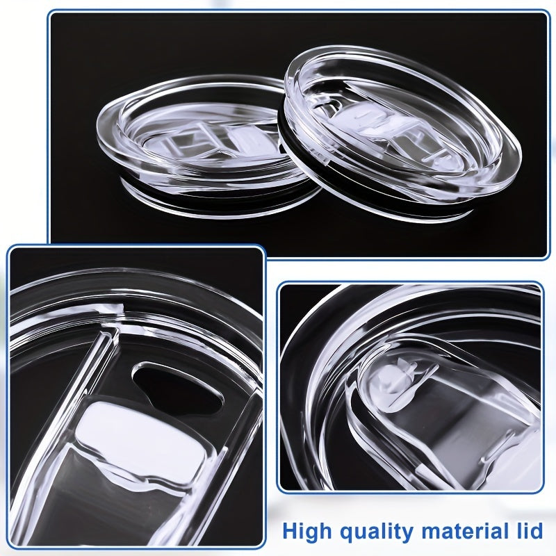 Set of 2/3/5 clear plastic spill-proof lids for 20 oz tumblers.