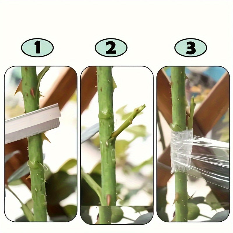 4-pack of stretchable PE plastic film with self-adhesive for wrapping small trees during grafting.