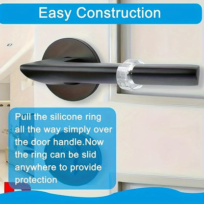 6 silicone O-ring door stoppers prevent wall damage in bathrooms and toilets without the need for drilling.