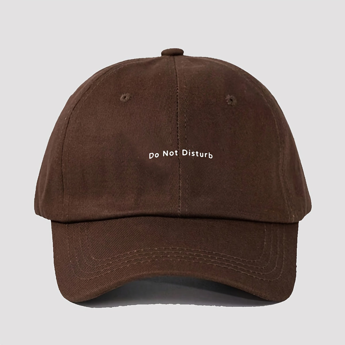 Adjustable 'Do Not Disturb' Print Baseball Cap - Lightweight Dad Hat in Black, Maroon, Brown - Polyester, Machine Washable for Daily Commute & Streetwear