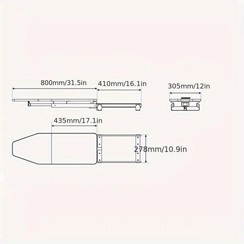 Compact Foldable Ironing Board - Easily Mountable, Conveniently Portable for Wardrobe & Bedroom