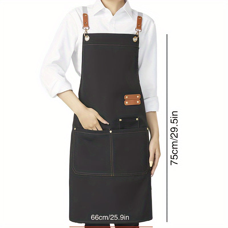 Waterproof and stain-resistant restaurant apron with pockets, perfect for both men and women. Ideal for use in coffee bars, restaurants, and as versatile waterproof work attire around the waist.