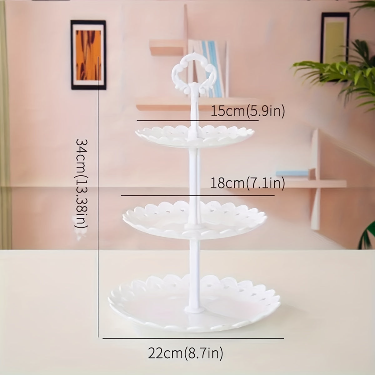 Elevate dessert presentations with this chic plastic display tray - ideal for weddings, birthdays, and summer tea parties.