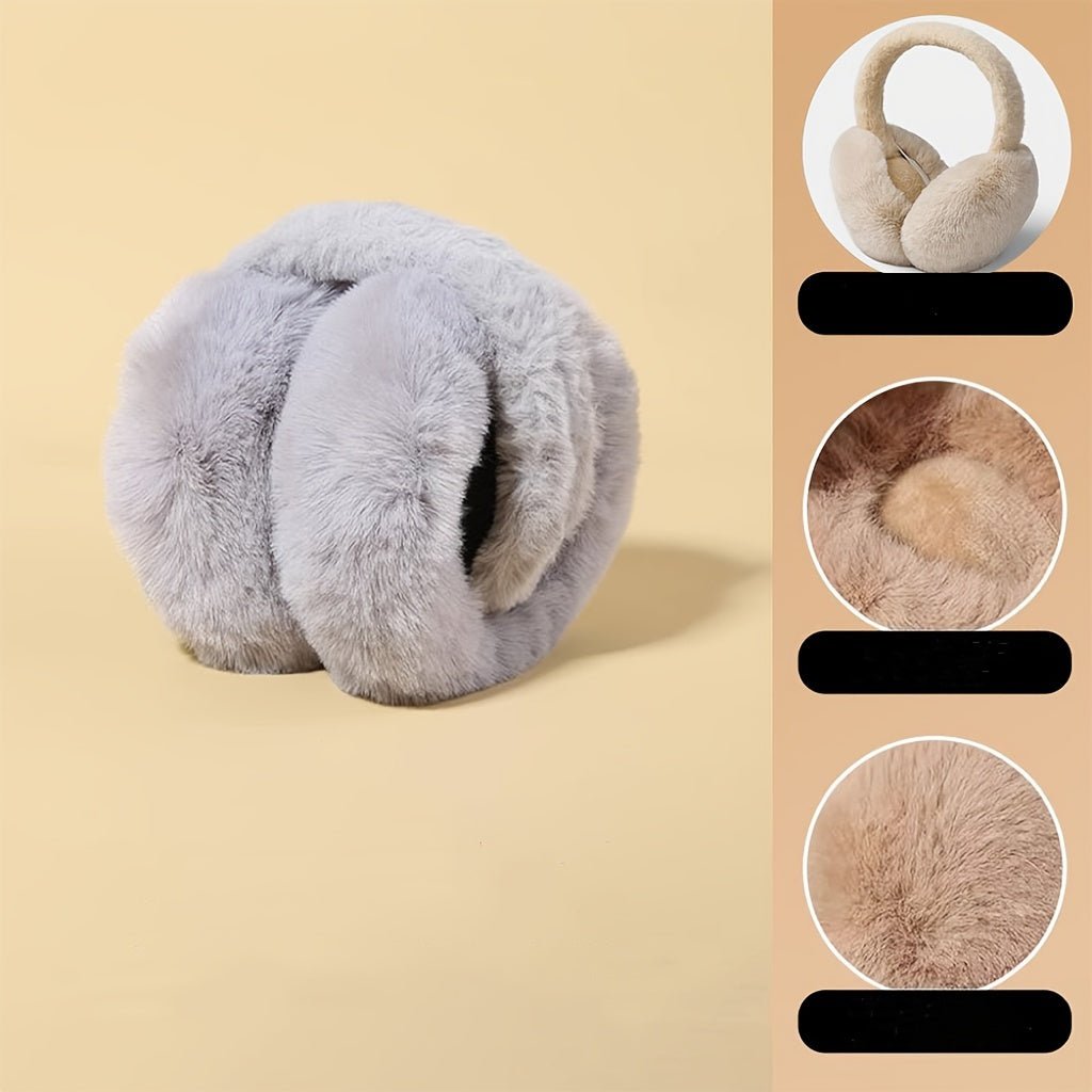 Stay Warm in Style with Velour Winter Earmuffs - Soft and Foldable Ear Warmers for Adults, Hand Washable, Snug Fit for Cold Weather Protection