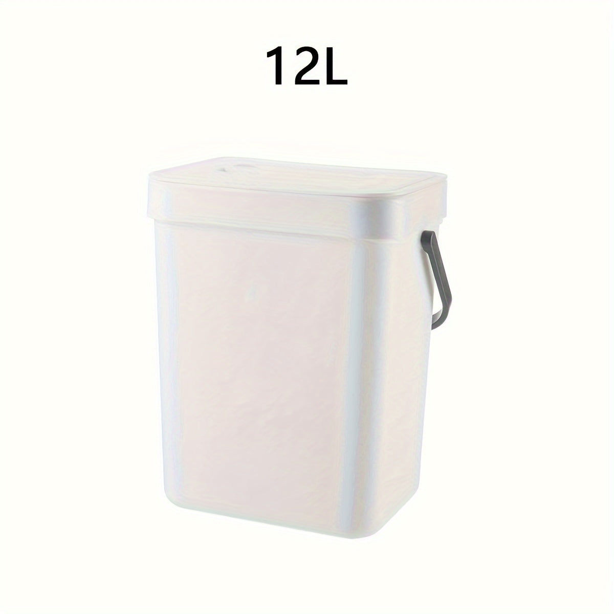 1-piece 12L Trash Can with Lid for kitchen compost, under sink garbage storage. Plastic bin for home and office accessories, storage, and decor.