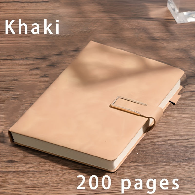 Customized A5 leather notebook with bookmark - Ideal for business and university use.