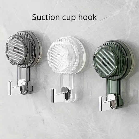 1pc Strong Suction Cup Hook for hanging clothes or towels behind the door without drilling or leaving marks on the wall.