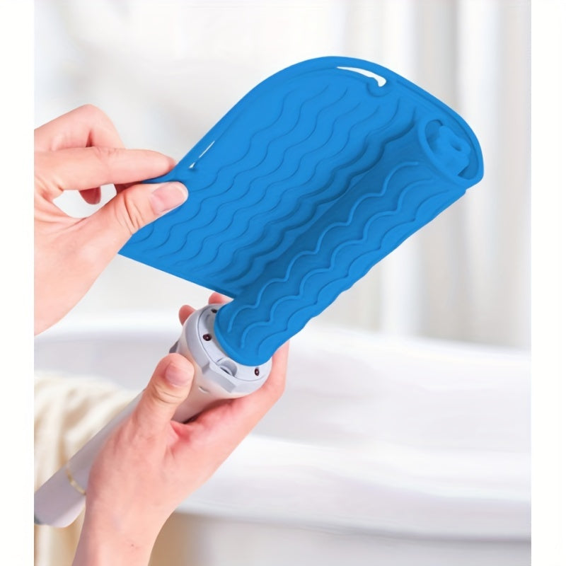 Heat-resistant silicone mat for hair tools - shields surfaces from straighteners, flat irons, and curling irons