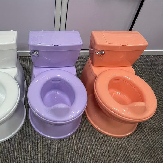 Realistic Potty Training Toilet for Children, Small Potty with Wet Wipe Holder, Flush Sound, Durable Plastic, Suitable for Boys and Girls - No Batteries Required