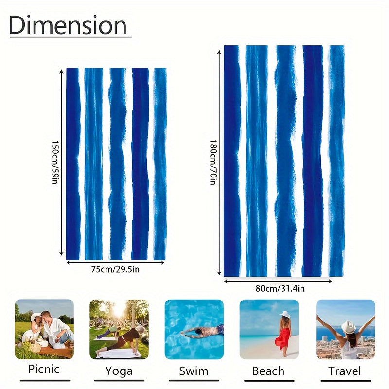 XL Microfiber Beach Towel, ideal for travel, swimming, yoga, and picnics.