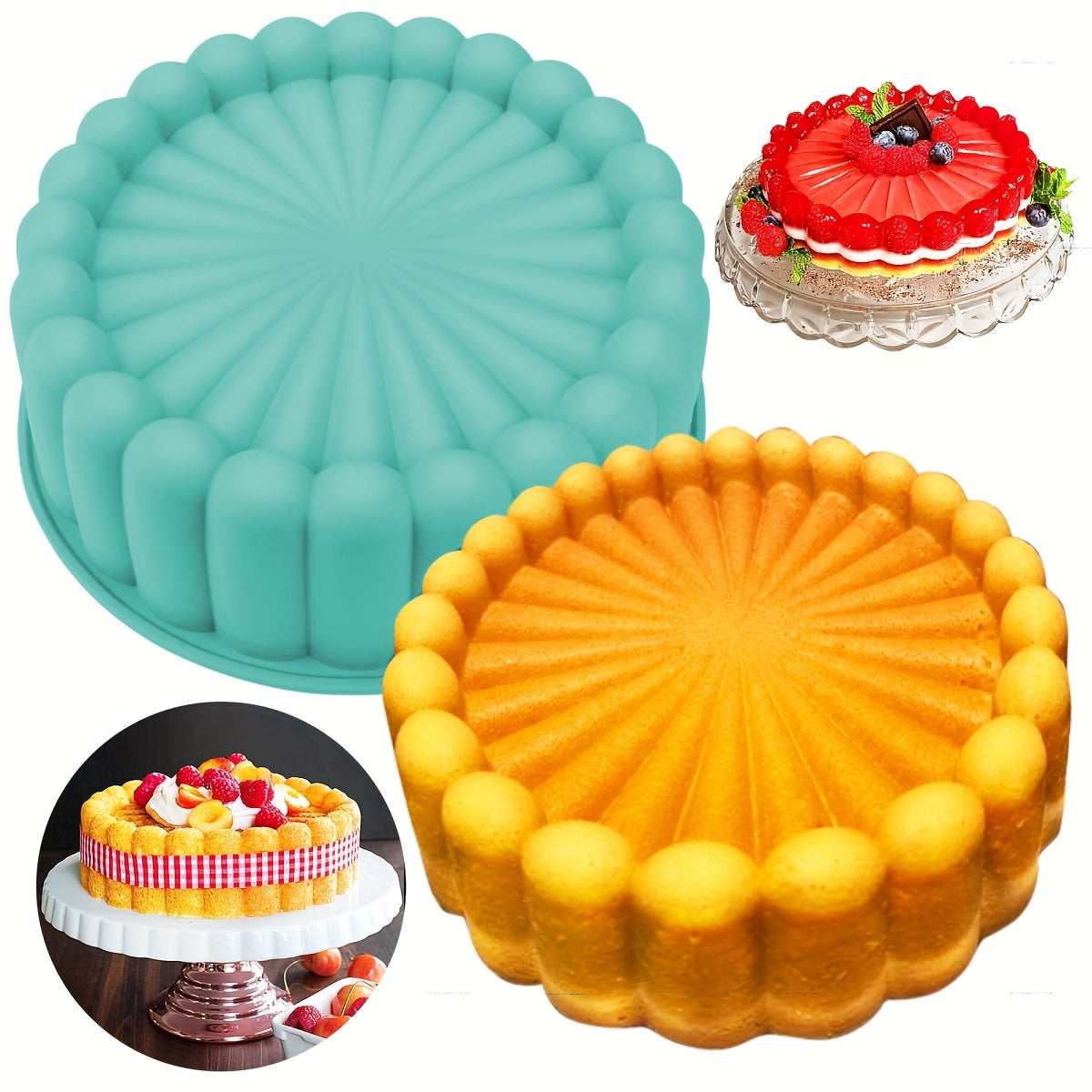 Silicone Round Cake Mold, Non-Stick & Flexible, Perfect for Weddings, Birthdays, and More