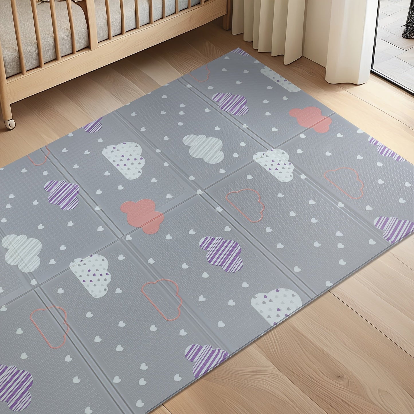 The perfect gift for the holidays, this Double-Sided Waterproof Foldable Play Mat is made from XPE Non-Toxic Material with an Anti-Slip Surface. Featuring a Multi-Color Design, it is ideal for playtime and tummy time for old children.